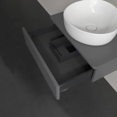 VILLEROY BOCH Toaletní skříňka Antao, 1 zásuvka, 600 x 190 x 500 mm, texturovaná přední část, antracitový matný lak / antracitový matný lak #K07110GK, obrázek 6