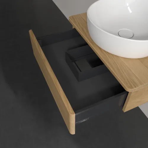 VILLEROY BOCH Toaletní stolek Antao, 1 zásuvka, 600 x 190 x 500 mm, přední strana bez konstrukce, medový dub / medový dub #K07051HN, obrázek 7