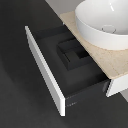 VILLEROY BOCH Toaletní skříňka Antao, 1 zásuvka, 600 x 190 x 500 mm, přední strana bez konstrukce, bílý matný lak / Botticino #K07013MT, obrázek 6