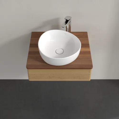 VILLEROY BOCH Toaletní stolek Antao, 1 zásuvka, 600 x 190 x 500 mm, přední strana bez konstrukce, dub medový / ořech teplý #K07052HN, obrázek 4