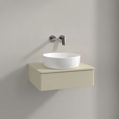 VILLEROY BOCH Toaletní skříňka Antao, 1 zásuvka, 600 x 190 x 500 mm, přední strana bez konstrukce, Silk Grey Matt Lacquer / Silk Grey Matt Lacquer #K07050HJ, obrázek 2