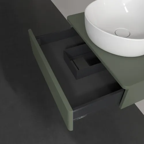 VILLEROY BOCH Toaletní skříňka Antao, 1 zásuvka, 600 x 190 x 500 mm, texturovaná přední část, listově zelený matný lak / listově zelený matný lak #K07110HL, obrázek 7
