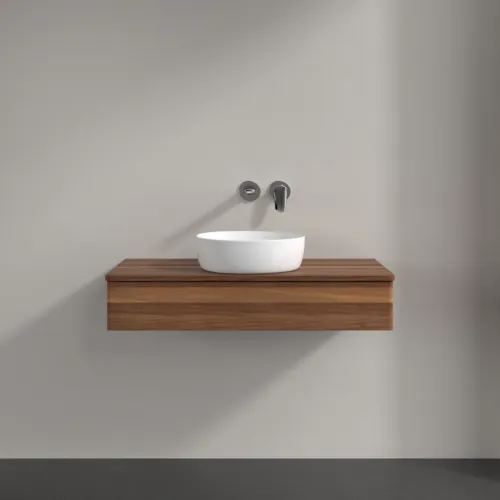 VILLEROY BOCH Toaletní skříňka Antao, 1 zásuvka, 1000 x 190 x 500 mm, čelo bez konstrukce, teplý ořech / teplý ořech #K09012HM, obrázek 3