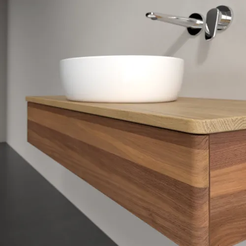 VILLEROY BOCH Toaletní skříňka Antao, 1 zásuvka, 1000 x 190 x 500 mm, přední strana bez konstrukce, teplý ořech / medový dub #K09011HM, obrázek 5