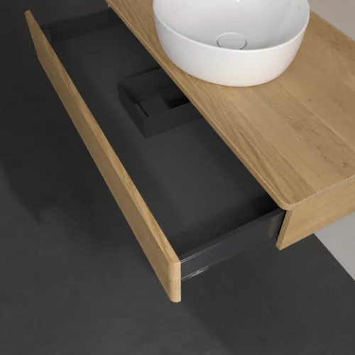 VILLEROY BOCH Toaletní stolek Antao, 1 zásuvka, 1000 x 190 x 500 mm, přední strana bez konstrukce, medový dub / medový dub #K09011HN, obrázek 6