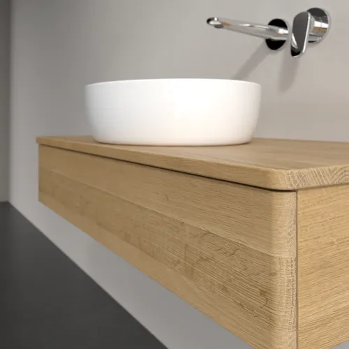VILLEROY BOCH Toaletní stolek Antao, 1 zásuvka, 1000 x 190 x 500 mm, přední strana bez konstrukce, medový dub / medový dub #K09011HN, obrázek 5