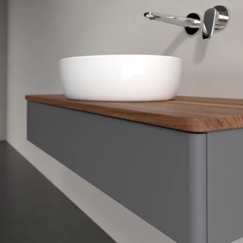 VILLEROY BOCH Toaletní skříňka Antao, 1 zásuvka, 1000 x 190 x 500 mm, přední strana bez konstrukce, antracit matný lak / teplý ořech #K09012GK, obrázek 5
