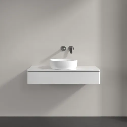 VILLEROY BOCH Toaletní skříňka Antao, 1 zásuvka, 1000 x 190 x 500 mm, přední strana bez konstrukce, lesklý bílý lak / lesklý bílý lak #K09010GF, obrázek 3