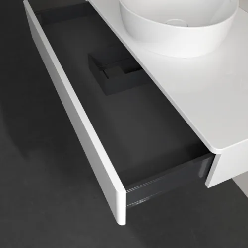 VILLEROY BOCH Toaletní skříňka Antao, 1 zásuvka, 1000 x 190 x 500 mm, přední strana bez konstrukce, lesklý bílý lak / lesklý bílý lak #K09010GF, obrázek 6