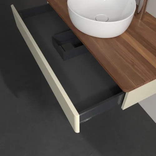 VILLEROY BOCH Toaletní skříňka Antao, 1 zásuvka, 1000 x 190 x 500 mm, přední strana bez konstrukce, hedvábně šedý matný lak / teplý ořech #K09052HJ, obrázek 6