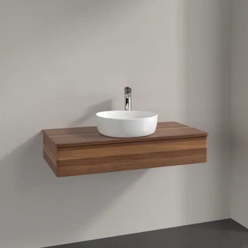 VILLEROY BOCH Toaletní skříňka Antao, 1 zásuvka, 1000 x 190 x 500 mm, čelo bez konstrukce, teplý ořech / teplý ořech #K09052HM, obrázek 2