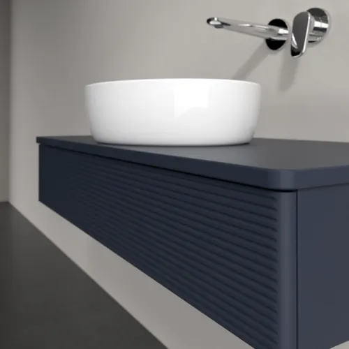 VILLEROY BOCH Toaletní skříňka Antao, 1 zásuvka, 1000 x 190 x 500 mm, texturovaná přední část, Midnight Blue Matt Lacquer / Midnight Blue Matt Lacquer #K09110HG, obrázek 5