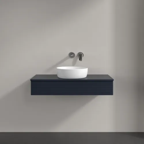 VILLEROY BOCH Toaletní skříňka Antao, 1 zásuvka, 1000 x 190 x 500 mm, texturovaná přední část, Midnight Blue Matt Lacquer / Midnight Blue Matt Lacquer #K09110HG, obrázek 3