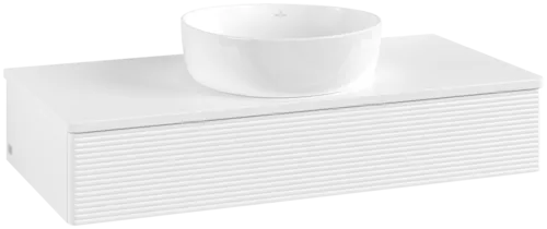 VILLEROY BOCH Toaletní skříňka Antao, 1 zásuvka, 1000 x 190 x 500 mm, texturovaná přední část, bílý matný lak / bílý matný lak #K09110MT