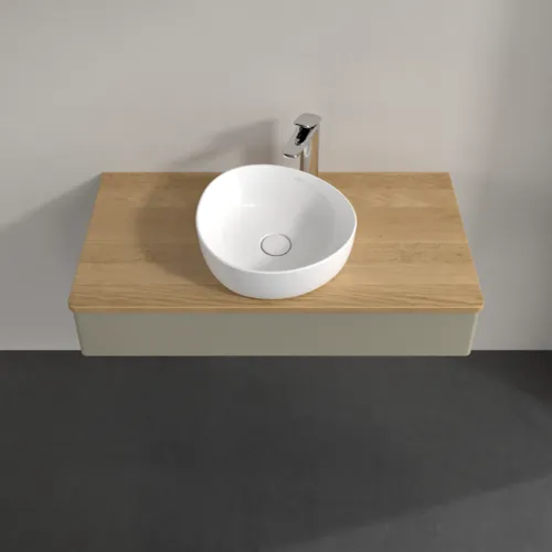 VILLEROY BOCH Toaletní skříňka Antao, 1 zásuvka, 1000 x 190 x 500 mm, přední strana bez konstrukce, Stone Grey Matt Lacquer / Honey Oak #K09051HK, obrázek 4