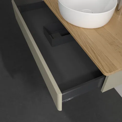 VILLEROY BOCH Toaletní skříňka Antao, 1 zásuvka, 1000 x 190 x 500 mm, přední strana bez konstrukce, Stone Grey Matt Lacquer / Honey Oak #K09051HK, obrázek 7