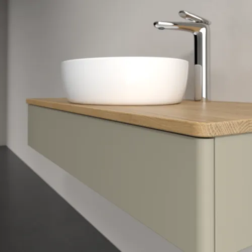 VILLEROY BOCH Toaletní skříňka Antao, 1 zásuvka, 1000 x 190 x 500 mm, přední strana bez konstrukce, Stone Grey Matt Lacquer / Honey Oak #K09051HK, obrázek 5