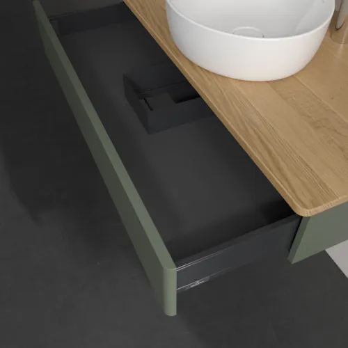 VILLEROY BOCH Antao toaletní skříňka, 1 zásuvka, 1000 x 190 x 500 mm, přední strana bez konstrukce, Leaf Green Matt Lacquer / Honey Oak #K09051HL, obrázek 7