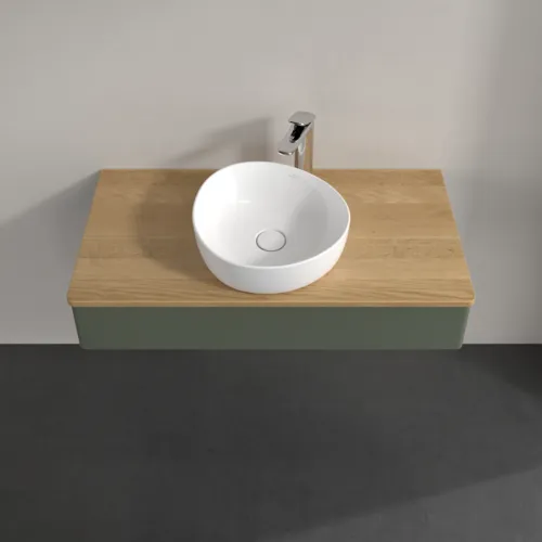 VILLEROY BOCH Antao toaletní skříňka, 1 zásuvka, 1000 x 190 x 500 mm, přední strana bez konstrukce, Leaf Green Matt Lacquer / Honey Oak #K09051HL, obrázek 4