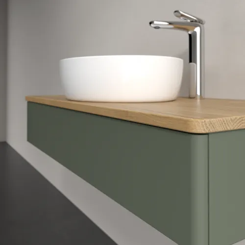 VILLEROY BOCH Antao toaletní skříňka, 1 zásuvka, 1000 x 190 x 500 mm, přední strana bez konstrukce, Leaf Green Matt Lacquer / Honey Oak #K09051HL, obrázek 5