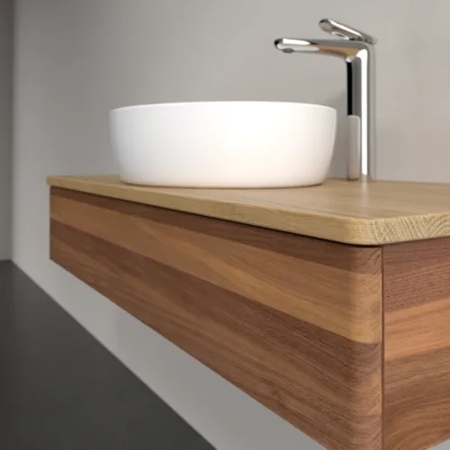 VILLEROY BOCH Toaletní skříňka Antao, 1 zásuvka, 1000 x 190 x 500 mm, přední strana bez konstrukce, teplý ořech / medový dub #K09051HM, obrázek 5