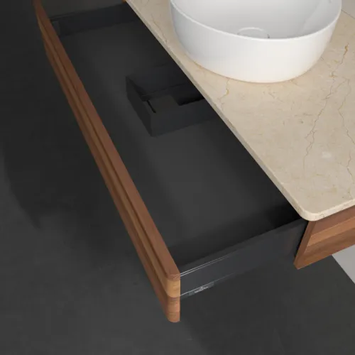 VILLEROY BOCH Toaletní skříňka Antao, 1 zásuvka, 1000 x 190 x 500 mm, přední strana bez konstrukce, teplý ořech / Botticino #K09013HM, obrázek 7