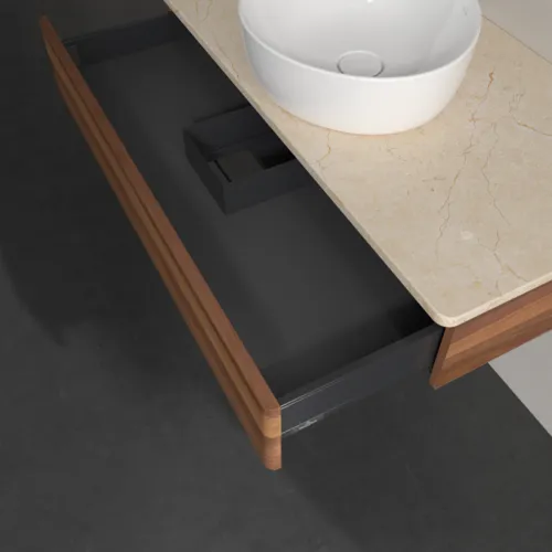 VILLEROY BOCH Toaletní skříňka Antao, 1 zásuvka, 1000 x 190 x 500 mm, přední strana bez konstrukce, teplý ořech / Botticino #K09013HM, obrázek 6