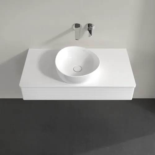 VILLEROY BOCH Toaletní skříňka Antao, 1 zásuvka, 1000 x 190 x 500 mm, strukturovaná přední část, lesklý bílý lak / lesklý bílý lak #K09110GF, obrázek 4
