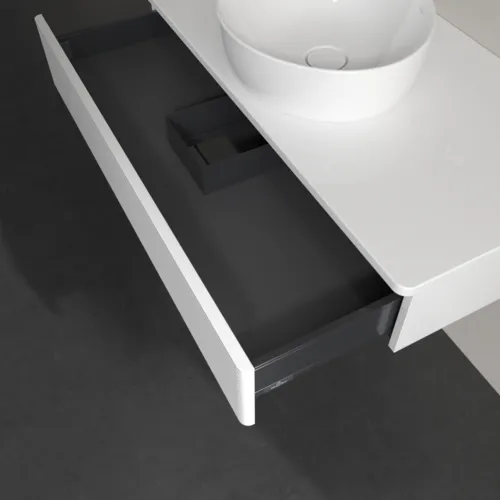 VILLEROY BOCH Toaletní skříňka Antao, 1 zásuvka, 1000 x 190 x 500 mm, strukturovaná přední část, lesklý bílý lak / lesklý bílý lak #K09110GF, obrázek 5