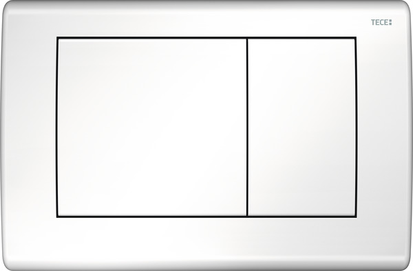 TECE TECEplanus toilet flush plate dual-flush system, polished white #9240324
