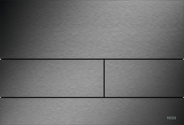 TECE TECEsquare II metal toilet flush plate, brushed black chrome (with anti-fingerprint), dual-flush system 9240846