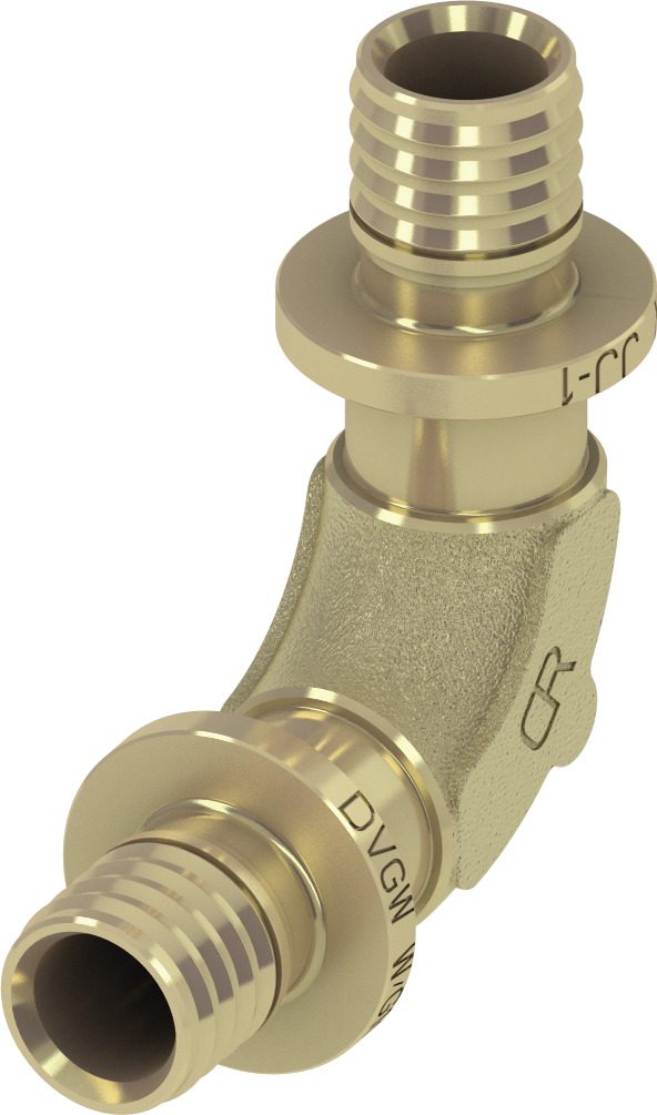 TECE TECEflex 90° elbow pressure-loss optimised Dimension 16 x 16, silicon bronze #707316