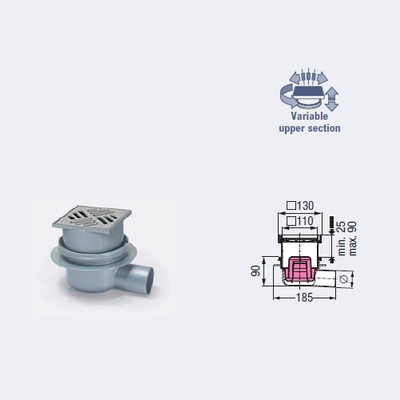 KESSEL-koupelnová vpusť Classic z ABS, DN 50 spodní odtok 40250.66