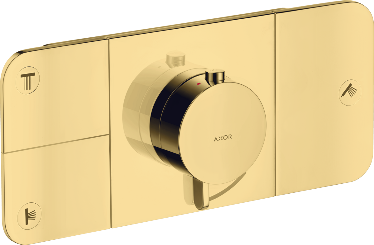 HANSGROHE AXOR One Modul termostatu pod omítku pro 3 spotřebiče #45713990 - leštěný vzhled zlata
