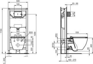 IS předstěnový prvek ProSys 120M pro závěsné WC #R009467, obrázek 8