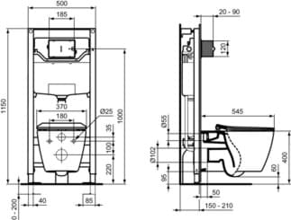 IS předstěnový prvek ProSys 120M pro závěsné WC #R009467, obrázek 11