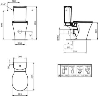 IDEAL STANDARD Connect Air Washdown WC kombinace s AquaBlade #E009701 - Bílá (Alpine), obrázek 9