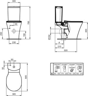 IDEAL STANDARD Connect Air Washdown WC kombinace s AquaBlade #E009701 - Bílá (Alpine), obrázek 8