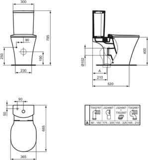 IDEAL STANDARD Connect Air Washdown WC kombinace s AquaBlade #E009701 - Bílá (Alpine), obrázek 10