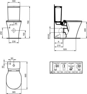 IDEAL STANDARD Connect Air Washdown WC kombinace s AquaBlade #E013701 - Bílá (Alpine), obrázek 10