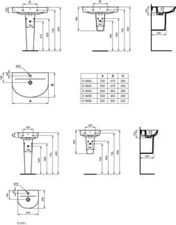 IDEAL STANDARD Connect Air umyvadlo 550x460mm, s 1 otvorem pro baterii, s otvorem pro přepad (kulatý) #E0698MA - Bílá (Alpine) s Ideal Plus, obrázek 8