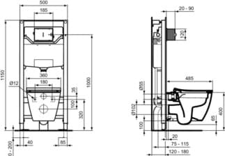 IDEAL STANDARD Závěsné WC Ideal Standard i.life S RimLS+ #T4592MA - Bílá (Alpine) s Ideal Plus, obrázek 7