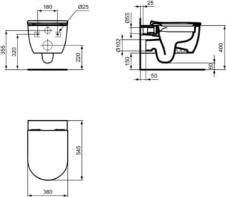 IDEAL STANDARD Závěsné WC Blend Curve RimLS+ #T4655V1 - Silk white, obrázek 10
