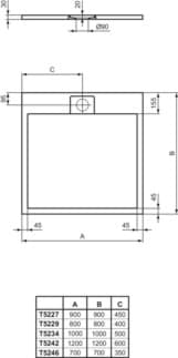 IDEAL STANDARD Čtvercová sprchová vanička Ultra Flat S i.life 1000x1000 mm, v jedné rovině s podlahou #T5234FR - Carrara bílá, obrázek 4