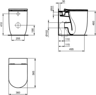 IDEAL STANDARD WC sedátko Blend Curve s měkkým zavíráním, sendvičové #T5208V1 - Silk white, obrázek 9