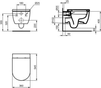 IDEAL STANDARD WC balíček Blend Curve RimLS+ #T520601 - Bílá (Alpine)