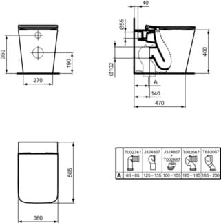 IDEAL STANDARD Blend Cube Washdown WC s technologií AquaBlade #T368801 - White (Alpine), obrázek 7