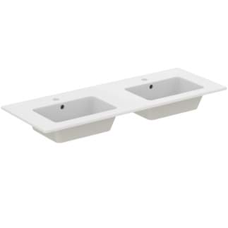 IDEAL STANDARD Eurovit nábytek dvojumyvadlo 1215x455mm, s 1 otvorem pro baterii na umyvadlo, s otvorem pro přepad (kulatý) #E053401 - Bílá (Alpine), obrázek 1