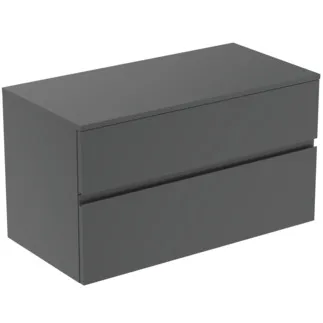 IDEAL STANDARD Toaletní skříňka Finesse 1002x505 mm, se 2 výsuvnými přihrádkami Soft-Close, s horní deskou #E3435Y2 - antracit matný