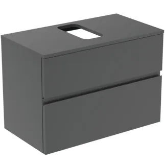 IDEAL STANDARD Toaletní skříňka Finesse 802x440 mm, se 2 výsuvnými přihrádkami Soft-Close, s horní deskou #E3477Y2 - antracit matný